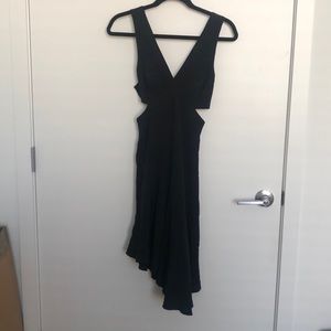 Club Monaco black silk cutout dress